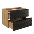 Set mobiler baie, dulap cu lavoar, 80 cm Mona, Ocean Black, Comad, MDF/PAL laminat, negru mat/stejar