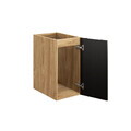 Set mobiler baie, dulap dublu cu lavoar, 90 cm, Ocean Black, Comad, MDF/PAL laminat, negru mat/stejar