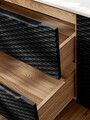 Set mobiler baie, dulap cu lavoar, 90 cm S Trust , Ocean Black, Comad, MDF/PAL laminat, negru mat/stejar