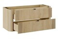 Set mobiler baie, dulap cu lavoar, 120 cm River, Ovalia Cremona, Comad, MDF/PAL laminat, stejar cremona