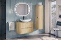 Set mobiler baie, dulap cu lavoar, 80 cm Cloud, Ovalia Cremona, Comad, MDF/PAL laminat, stejar cremona