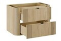 Set mobiler baie, dulap cu lavoar, 80 cm Cloud, Ovalia Cremona, Comad, MDF/PAL laminat, stejar cremona