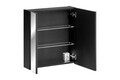 Cabinet cu oglinda si 2 usi, Santa Fe Black, Comad, 60x17x65 cm, PAL laminat, negru mat