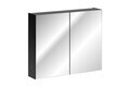 Cabinet cu oglinda si 2 usi, Santa Fe Black, Comad, 80x17x65 cm, PAL laminat, negru mat