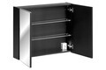 Cabinet cu oglinda si 2 usi, Santa Fe Black, Comad, 80x17x65 cm, PAL laminat, negru mat