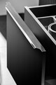 Set mobilier baie, dulap dublu si 2 lavoare, 120 cm Domi, Santa Fe Black, Comad, MDF/PAL laminat, negru mat