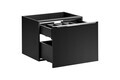 Set mobilier baie, dulap dublu si 2 lavoare, 120 cm Domi, Santa Fe Black, Comad, MDF/PAL laminat, negru mat