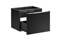Set mobilier baie, dulap dublu si 2 lavoare, 120 cm Lola, Santa Fe Black, Comad, MDF/PAL laminat, negru mat
