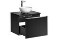 Set mobilier baie, dulap cu lavoar, 60 cm Domi, Santa Fe Black, Comad, MDF/PAL laminat, negru mat
