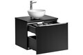 Set mobilier baie, dulap cu lavoar, 60 cm Domi, Santa Fe Black, Comad, MDF/PAL laminat, negru mat