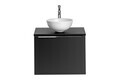 Set mobilier baie, dulap cu lavoar, 60 cm Domi, Santa Fe Black, Comad, MDF/PAL laminat, negru mat