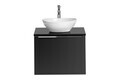 Set mobilier baie, dulap cu lavoar, 60 cm Lola, Santa Fe Black, Comad, MDF/PAL laminat, negru mat