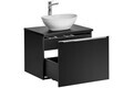 Set mobilier baie, dulap cu lavoar, 60 cm Lola, Santa Fe Black, Comad, MDF/PAL laminat, negru mat