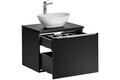 Set mobilier baie, dulap cu lavoar, 60 cm Lola, Santa Fe Black, Comad, MDF/PAL laminat, negru mat