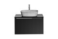 Set mobiler baie, dulap cu lavoar, 80 cm Anna, Santa Fe Black, Comad, MDF/PAL laminat, negru mat