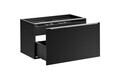 Set mobiler baie, dulap cu lavoar, 80 cm Anna, Santa Fe Black, Comad, MDF/PAL laminat, negru mat