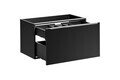 Set mobiler baie, dulap cu lavoar, 80 cm Anna, Santa Fe Black, Comad, MDF/PAL laminat, negru mat