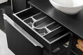 Set mobiler baie, dulap cu lavoar, 80 cm Lola, Santa Fe Black, Comad, MDF/PAL laminat, negru mat