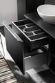 Set mobiler baie, dulap cu lavoar, 80 cm Lola, Santa Fe Black, Comad, MDF/PAL laminat, negru mat