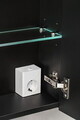 Set mobiler baie, dulap cu lavoar, 80 cm Lola, Santa Fe Black, Comad, MDF/PAL laminat, negru mat