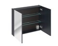 Cabinet cu oglinda si 2 usi, Santa Fe Deep Blue, Comad, 80x17x65 cm, MDF/PAL laminat, albastru indigo