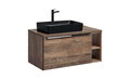 Set mobilier baie, dulap dublu cu lavoar, 100 cm, Santa Fe Oak Black, Comad, PAL laminat, stejar santa fe vintage