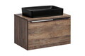 Set mobiler baie, dulap cu lavoar, 80 cm, Santa Fe Oak Black, Comad, PAL laminat, stejar santa fe vintage