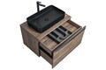 Set mobiler baie, dulap cu lavoar, 80 cm, Santa Fe Oak Black, Comad, PAL laminat, stejar santa fe vintage