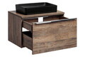 Set mobiler baie, dulap cu lavoar, 80 cm, Santa Fe Oak Black, Comad, PAL laminat, stejar santa fe vintage