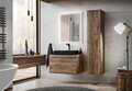 Set mobiler baie, dulap cu lavoar, 80 cm, Santa Fe Oak Black, Comad, PAL laminat, stejar santa fe vintage