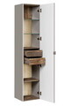 Dulap inalt cu 1 usa si 2 sertare, cu fixare pe perete, Santa Fe Taupe, Comad, 35x33x160 cm, MDF/PAL laminat, gri