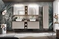 Dulap inalt cu 1 usa si 2 sertare, cu fixare pe perete, Santa Fe Taupe, Comad, 35x33x160 cm, MDF/PAL laminat, gri