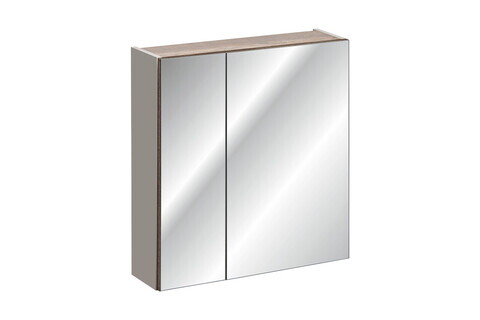 Cabinet cu oglinda si 2 usi, Santa Fe Taupe, Comad, 60x17x65 cm, PAL laminat, gri
