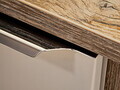 Set mobilier baie, dulap dublu si 2 lavoare, 120 cm, Santa Fe Taupe, Comad, MDF/PAL laminat, gri/stejar santa fe vintage
