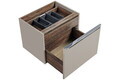 Set mobilier baie, dulap dublu si 2 lavoare, 140 cm, Santa Fe Taupe, Comad, MDF/PAL laminat, gri/stejar santa fe vintage