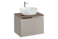 Set mobiler baie, dulap cu lavoar, 60 cm, Santa Fe Taupe, Comad, MDF/PAL laminat, gri/stejar santa fe vintage