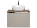 Set mobiler baie, dulap cu lavoar, 60 cm, Santa Fe Taupe, Comad, MDF/PAL laminat, gri/stejar santa fe vintage