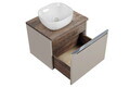 Set mobiler baie, dulap cu lavoar, 60 cm, Santa Fe Taupe, Comad, MDF/PAL laminat, gri/stejar santa fe vintage