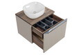 Set mobiler baie, dulap cu lavoar, 60 cm, Santa Fe Taupe, Comad, MDF/PAL laminat, gri/stejar santa fe vintage