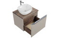 Set mobiler baie, dulap cu lavoar, 60 cm, Santa Fe Taupe, Comad, MDF/PAL laminat, gri/stejar santa fe vintage