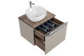 Set mobiler baie, dulap cu lavoar, 60 cm, Santa Fe Taupe, Comad, MDF/PAL laminat, gri/stejar santa fe vintage