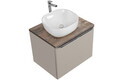 Set mobiler baie, dulap cu lavoar, 60 cm, Santa Fe Taupe, Comad, MDF/PAL laminat, gri/stejar santa fe vintage