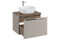 Set mobiler baie, dulap cu lavoar, 60 cm, Santa Fe Taupe, Comad, MDF/PAL laminat, gri/stejar santa fe vintage