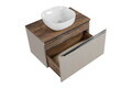 Set mobiler baie, dulap cu lavoar, 80 cm, Santa Fe Taupe, Comad, MDF/PAL laminat, gri/stejar santa fe vintage