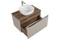 Set mobiler baie, dulap cu lavoar, 80 cm, Santa Fe Taupe, Comad, MDF/PAL laminat, gri/stejar santa fe vintage