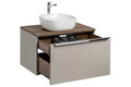 Set mobiler baie, dulap cu lavoar, 80 cm, Santa Fe Taupe, Comad, MDF/PAL laminat, gri/stejar santa fe vintage