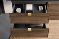 Set mobilier baie, dulap dublu si 2 lavoare, 120 cm, Talia Casella Black, Comad, MDF/PAL laminat, stejar casella/negru mat