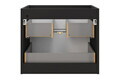 Set mobiler baie, dulap cu lavoar, 60 cm, Talia Casella Black, Comad, MDF/PAL laminat, stejar casella/negru mat