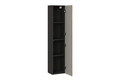 Set mobilier baie, masca cu lavoar, dulap inalt si oglinda LED, 80 cm Trust, Talia Casella Black, Comad, MDF/PAL laminat, stejar casella/negru mat