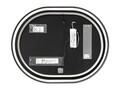 Set mobilier baie, masca cu lavoar, dulap inalt si oglinda LED, 80 cm Trust, Talia Casella Black, Comad, MDF/PAL laminat, stejar casella/negru mat